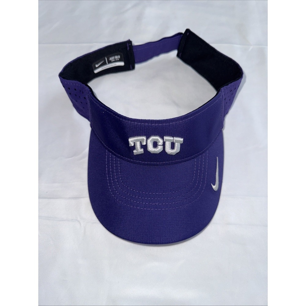 Nike NCAA Texas TCU Purple Visor‎ Dri Fit Hat Cap NWOT